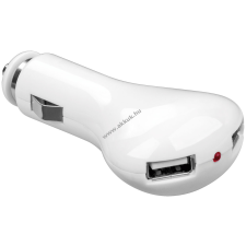 Powery Goobay autós USB mini adapter töltő 12-24V 2db USB fehér (2A) kábel és adapter