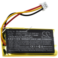 Powery Helyettesítő fejhallgató akku Sennheiser típus AHB571935PCT-03 fejhallgató akkumulátor