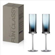 Pozzi Milano Pezsgőspohár színes üvegből, 190ml, 2 db-os szett, Dark Blue konyhai eszköz
