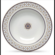 Pozzi Milano Porcelán mélytányér 21,5cm, Charles tányér és evőeszköz