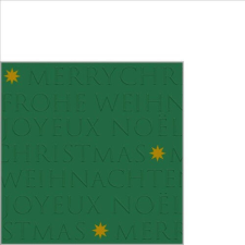 PPD Christmas embossed green dombornyomott papírszalvéta 25x25cm, 20db-os papírárú, csomagoló és tárolóeszköz