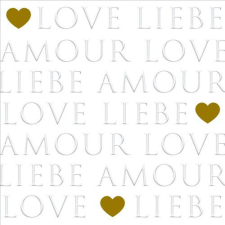 PPD Love letters pearl dombornyomott papírszalvéta 33x33cm, 20db-os papírárú, csomagoló és tárolóeszköz