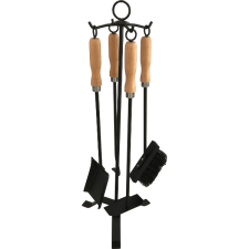 PRAKTIKER LIVING KANDALLÓ TISZTÍTÓ KÉSZLET 4 RÉSZES ACÉL/FA NYÉL 60CM takarító és háztartási eszköz