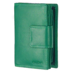  Praktikus elrendezésű, jól használható fűzöld színű bőr pénztárca Gina Monti