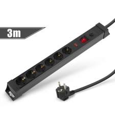 PRC 6-os túlfeszültség védett (3 m) elosztó hosszabbító, elosztó