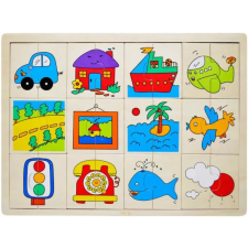 PRC Fa Puzzle felező, párosító játék Járműves B puzzle, kirakós