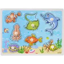 PRC Fogós puzzle, kirakó, berakó 30x23 cm - Tengeri állatok Nr1 puzzle, kirakós
