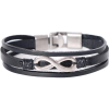 Predator Q1 bőr karkötő - végtelen fekete SLPG1588 - 18cm (2310)