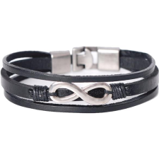 Predator Q1 bőr karkötő - végtelen fekete SLPG1588 - 18cm (2310) karkötő