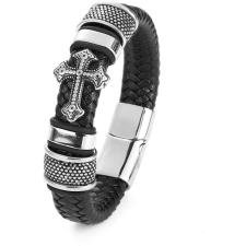 Predator Q1 Riverstone Férfi karkötő, fekete, kereszt (8596544007947) karkötő