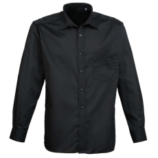 Premier Férfi ing Premier PR200 Men'S Long Sleeve poplin Shirt -2XL, Black