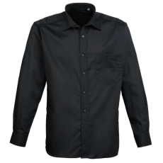 Premier Férfi ing Premier PR200 Men'S Long Sleeve poplin Shirt -5XL, Black