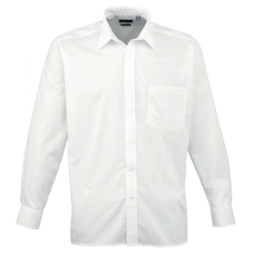 Premier Férfi ing Premier PR200 Men'S Long Sleeve poplin Shirt -5XL, White