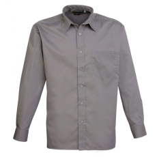 Premier Férfi ing Premier PR200 Men'S Long Sleeve poplin Shirt -S, Dark Grey
