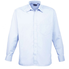 Premier Férfi ing Premier PR200 Men'S Long Sleeve poplin Shirt -XL/2XL, Light Blue