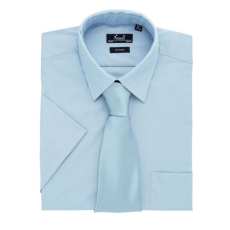 Premier Férfi ing Premier PR202 Men'S Short Sleeve poplin Shirt -5XL, Light Blue