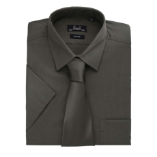 Premier Férfi ing Premier PR202 Men'S Short Sleeve poplin Shirt -L, Dark Grey