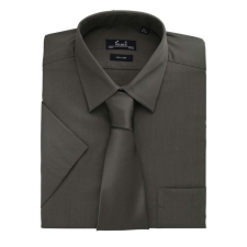Premier Férfi ing Premier PR202 Men&#039;S Short Sleeve poplin Shirt -M/L, Dark Grey férfi ing