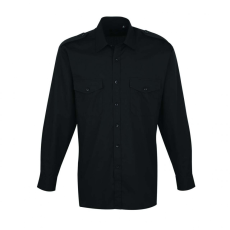 Premier Férfi ing Premier PR210 Men’S Long Sleeve pilot Shirt -M, Black