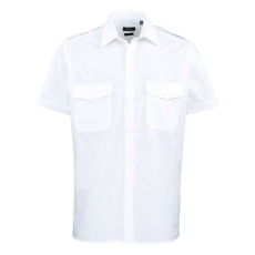 Premier Férfi ing Premier PR212 Men’S Short Sleeve pilot Shirt -2XL, White