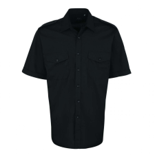 Premier Férfi ing Premier PR212 Men’S Short Sleeve pilot Shirt -L, Black férfi ing