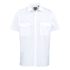 Premier Férfi ing Premier PR212 Men’S Short Sleeve pilot Shirt -M/L, White férfi ing