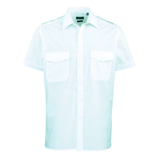 Premier Férfi ing Premier PR212 Men’S Short Sleeve pilot Shirt -XL/2XL, Light Blue