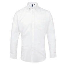 Premier Férfi ing Premier PR234 Men’S Long Sleeve Signature Oxford Shirt -M/L, White