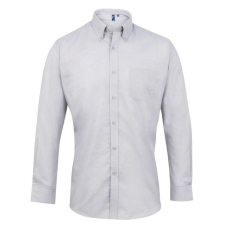 Premier Férfi ing Premier PR234 Men’S Long Sleeve Signature Oxford Shirt -XL, Silver