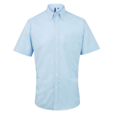 Premier Férfi ing Premier PR236 Men’S Short Sleeve Signature Oxford Shirt -2XL, Light Blue