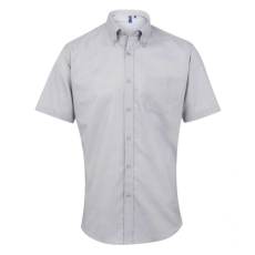 Premier Férfi ing Premier PR236 Men’S Short Sleeve Signature Oxford Shirt -XL/2XL, Silver