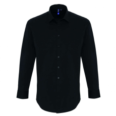 Premier Férfi ing Premier PR244 Men'S Stretch-Fit Cotton poplin Long Sleeve Shirt -3XL, Black