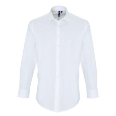 Premier Férfi ing Premier PR244 Men'S Stretch-Fit Cotton poplin Long Sleeve Shirt -3XL, White