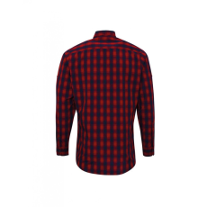 Premier Férfi ing Premier PR250 Mulligan' Check - Men'S Long Sleeve Cotton Shirt -L, Red/Navy