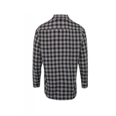 Premier Férfi ing Premier PR250 Mulligan' Check - Men'S Long Sleeve Cotton Shirt -M, Steel/Black