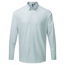 Premier Férfi ing Premier PR252 Maxton&#039; Check Men&#039;S Long Sleeve Shirt -3XL, Silver/White férfi ing