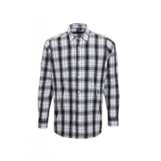 Premier Férfi ing Premier PR254 Ginmill' Check - Men'S Long Sleeve Cotton Shirt -M, Black/White