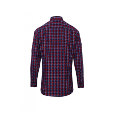 Premier Férfi ing Premier PR256 Sidehill' Check - Men'S Long Sleeve Cotton Shirt -S, Navy/Red