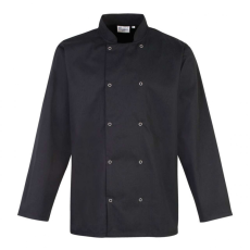 Premier Férfi kabát Premier PR665 Chef'S Long Sleeve Stud Jacket -L, Black