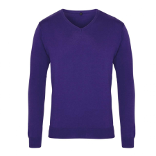 Premier Férfi Premier PR694 Men&#039;S Knitted v-neck Sweater -4XL, Purple férfi pulóver, kardigán