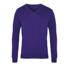 Premier Férfi Premier PR694 Men'S Knitted v-neck Sweater -4XL, Purple férfi pulóver, kardigán