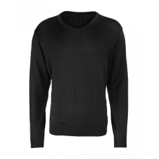 Premier Férfi Premier PR694 Men'S Knitted v-neck Sweater -XL, Black
