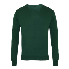 Premier Férfi Premier PR694 Men'S Knitted v-neck Sweater -XL, Bottle