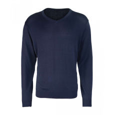 Premier Férfi Premier PR694 Men'S Knitted v-neck Sweater -XL, Navy