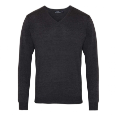 Premier Férfi Premier PR694 Men'S Knitted v-neck Sweater -XS, Charcoal