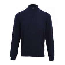 Premier Férfi Premier PR695 Men'S Quarter-Zip Knitted Sweater -3XL, Navy férfi pulóver, kardigán