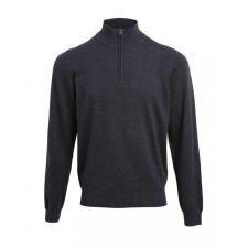 Premier Férfi Premier PR695 Men&#039;S Quarter-Zip Knitted Sweater -S, Charcoal férfi pulóver, kardigán