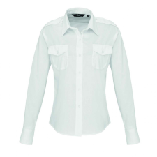 Premier Női blúz Premier PR310 Women&#039;S Long Sleeve pilot Shirt -6XL, White blúz