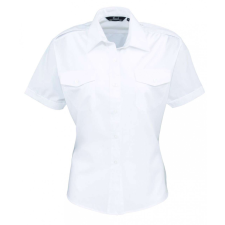 Premier Női blúz Premier PR312 Women&#039;S Short Sleeve pilot Shirt -5XL, White blúz