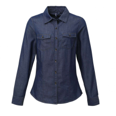 Premier Női blúz Premier PR322 Women'S Jeans Stitch Denim Shirt -XL, Indigo Denim